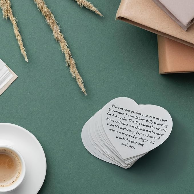 24 Sets of Heart Planting Guide with Glassine Envelopes – Perfect for Seed Paper Products, Wedding Favors, and Gift Sets