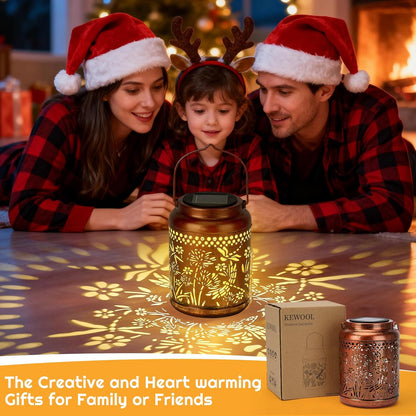 Dragonfly Solar Lanterns Outdoor Waterproof - Dragonfly Garden Decor Hanging Solar Lantern Metal Decorations for Patio Yard Lawn Porch Pathway, Birthday Gifts for Women Mom Grandma