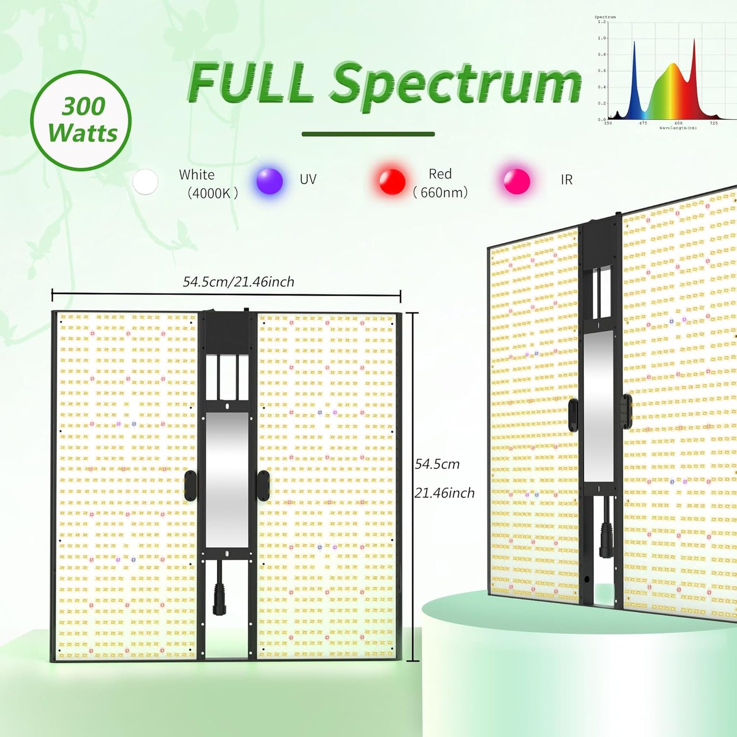 FARMLITE Grow Light for Indoor Plants Quantum Board Grow Light Full Spectrum Led Grow Lights Growing Lamp Daisy Chain Dimmable (300Watts)