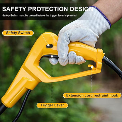 Garden Rototiller 12-Inch 10.5-Amp Corded Electric Tiller/Cultivator, Adjustable Wheels, 8-Inch Tilling Depth, Powerful and Lightweight Tiller