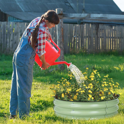 BPS Metal Raised Garden Bed, 2.5FT Diameter Galvanized Planter Raised Garden Boxes for Flower Planters, Vegetables Herb