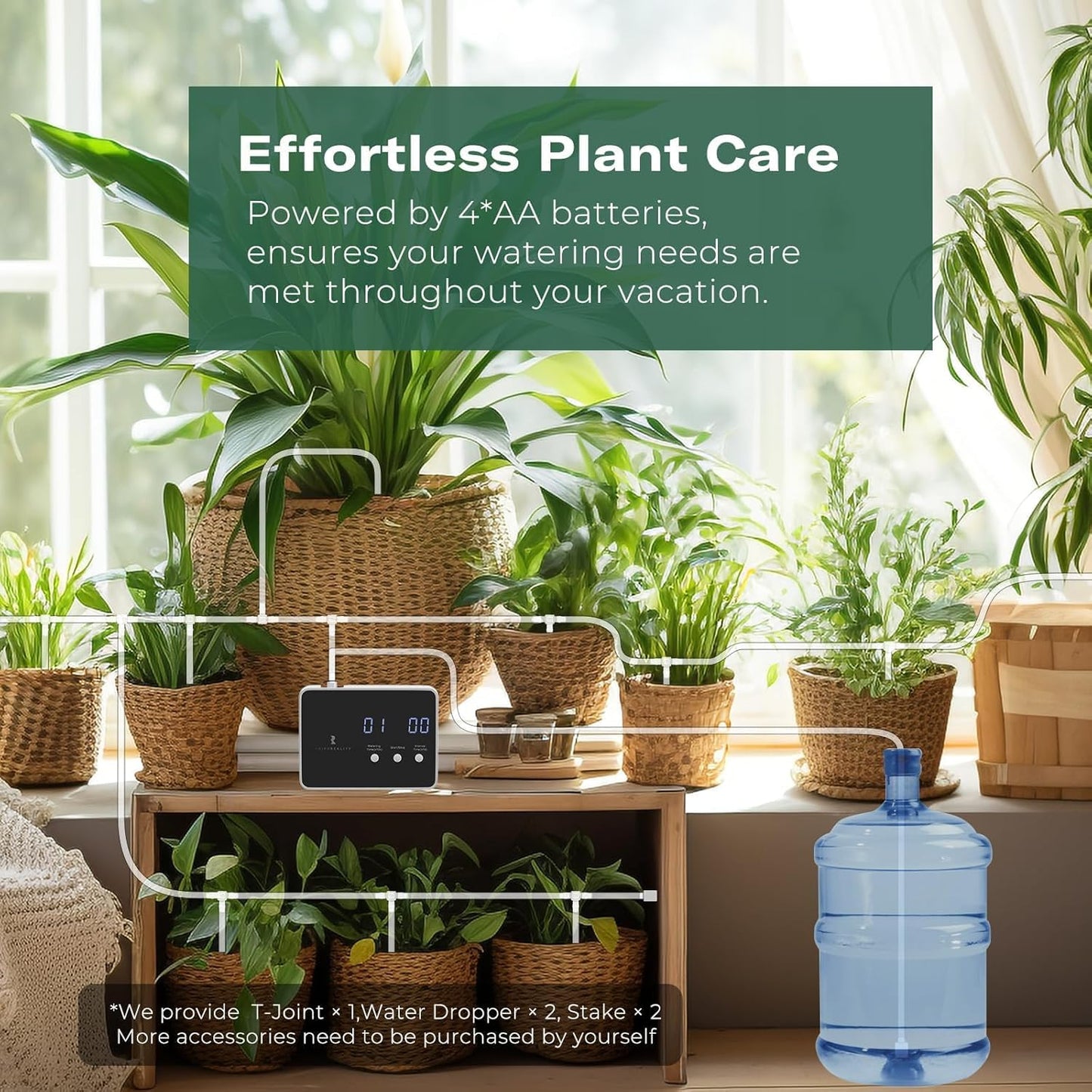 THIRDREALITY Zigbee Smart Watering Kit for Potted Plants, Indoor Plant Watering System, Hub Required, Compatible with Echo Devices with Zigbee Hub Built-in, Home Assistant, SmartThings, Hubitat, Homey