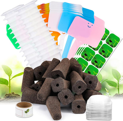 BAOSHISHAN 211pcs Hydroponic Pods Kit: 40 Baskets, Sponges, Domes, 50 Labels, 1 Waterproof Marker for All Brands