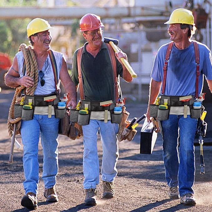 Cleaning Tool Belt, Adjustable Cleaning Bottle Holster Belt, Window Cleaning Belt, Tool Storage Belt With 4 Pockets for Housekeeping Cleaning Caddy, Waist Tools Bag Belt House Cleaning Supplies