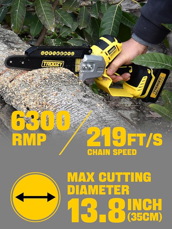 8-INCH Cordless Pole Saw, 2-IN-1 Chainsaw with 4.0Ah Battery Powered, Electric Tree Trimmer Branch Cutter with Extendable Pole, Pruning & Wood Cutting