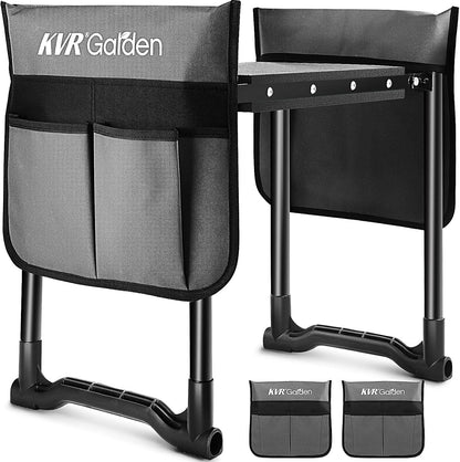 KVR Garden Kneeler Seat Heavy Duty, Upgraded Garden Bench Widened 10.2", Anti-Rust & Anti-Wear, Foldable Gardening Stool Prevents Back Pain Knees, Gift for Women Men, Seniors, Mom, Dad