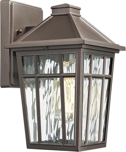 Darkaway Outdoor Sconce Lights Wall Light Fixtures, Exterior Porch Light Outdoor Sconce Anti-Rust Waterproof Aluminum Outside Light with Water Ripple Glass for Patio Yard Doorway Garage