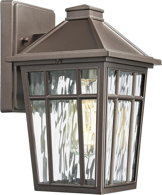 Darkaway Outdoor Sconce Lights Wall Light Fixtures, Exterior Porch Light Outdoor Sconce Anti-Rust Waterproof Aluminum Outside Light with Water Ripple Glass for Patio Yard Doorway Garage