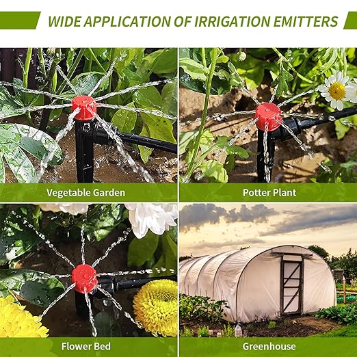 30 Pcs Easy-Connect Drip Emitters for 1/4 inch Drip Irrigation Tubing,Adjustable 360 Degree Water Flow Drip Irrigation Emitters Irrigation Drip Heads Irrigation Drippers for Garden Flower Plant