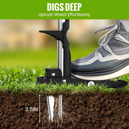 Weed Puller Tool - Dandelion Weed Puller Tool Stand Up Heavy Duty,Made with 40''Long Handle & Quick-Release Weed Ejector Mechanism & 4 Robustness Manganese Steel Claws,Hard to Break