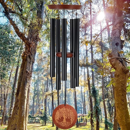 Wind Chimes for Outside,Outdoor Wind Chimes for Mother & Grandma - Large Garden Hanging Decor with Tree of Life Engraving, Perfect for Yard, Home, Christmas, Birthdays