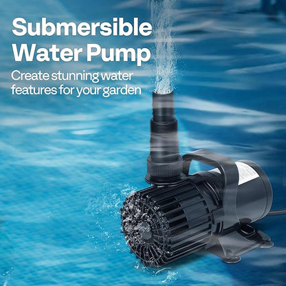 VIVOHOME 310W 5300GPH Submersible Water Pump with 180° Seamless Adjustable Nozzle and Barrier Bag for Koi Pond Waterfall Fountains Fish Tank
