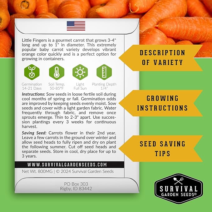 Home Garden Seeds 30 Pack – Heirloom Non-GMO Vegetable, Herb & Fruit Varieties | (18,500+) Survival Seed Vault for Food Security by Survival Garden Seeds