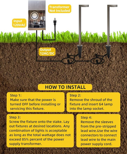 COLOER Brass Low Voltage Outdoor Pathway Lights Bronze Finish 4-Pack with G4 LED Bulb,9-17V AC/DC Garden Lights Electric,Halloween Walkway Light,IP65 Waterproof,2700K Landscape Lighting(603B)