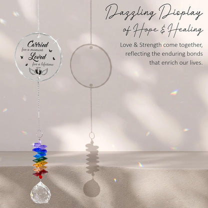 Glass Ornament Suncatcher - Infant Loss Gift - Sympathy Gift for Loss of Loved One - Memorial Ornaments - Heaven Keepsake - Daily Remembrance - Grieving Gifts for Mom, Sisters, Friends