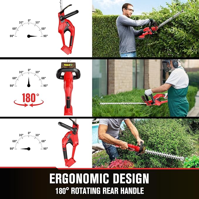 Cordless Hedge Trimmer 22-Inch Compatible with Milwaukee M18 18V Battery, Electric Hedge Trimmer Cordless, Bush Trimmers for Garden,Battery Powered Hedge Trimmers (Tool Body Only)