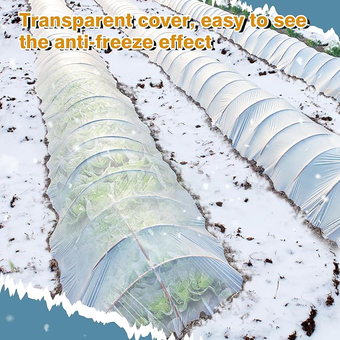 Alphatool Greenhouse Cover Plastic Sheeting - 10 x 50 ft Plant Covers Freeze Protection, Frost Cloths for Outdoor Plants, Clear Floating Row Cover for Outdoors Garden Plants Vegetables Crops