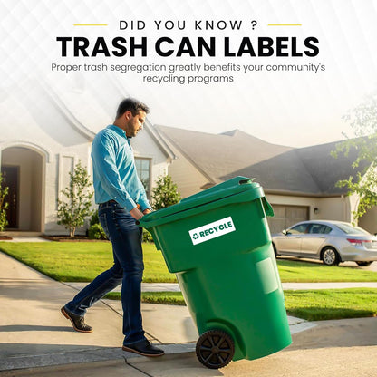 Recycle Sticker for Trash Bins – Heavy Duty, Recycle Only Sticker - 3-5 Year Indoor/Outdoor Rated - Heavy Duty, Weather Proof, Ultra Durable - USA Made (6x2 inch), 20 Labels