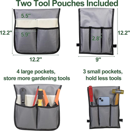 LUCKYERMORE New Generation Garden Kneeler and Seat, Foldable Gardening Stool with 2 Tool Pouches, with Wider&Softer EVA Kneeling Pad, Gardening Gifts for Parents Seniors, Lightweight & Heavy Duty