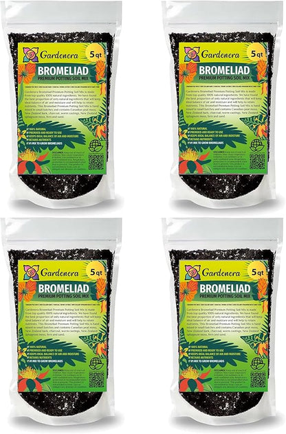 Gardenera Organic Bromeliad Soil Blend - Enhance The Beauty and Resilience of Your Plants - 20 QUARTS