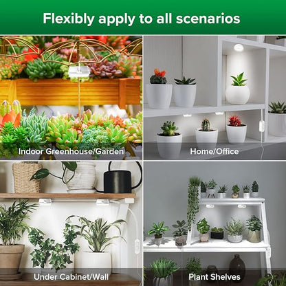 SANSI LED Puck Grow Light, 10W (150 Watt Equiv) Full Spectrum 2-Head Lamp for Plants with Ceramic Tech, Hanging Lights with ON/Off Switch for Plant Shelf Greenhouse Hydroponic