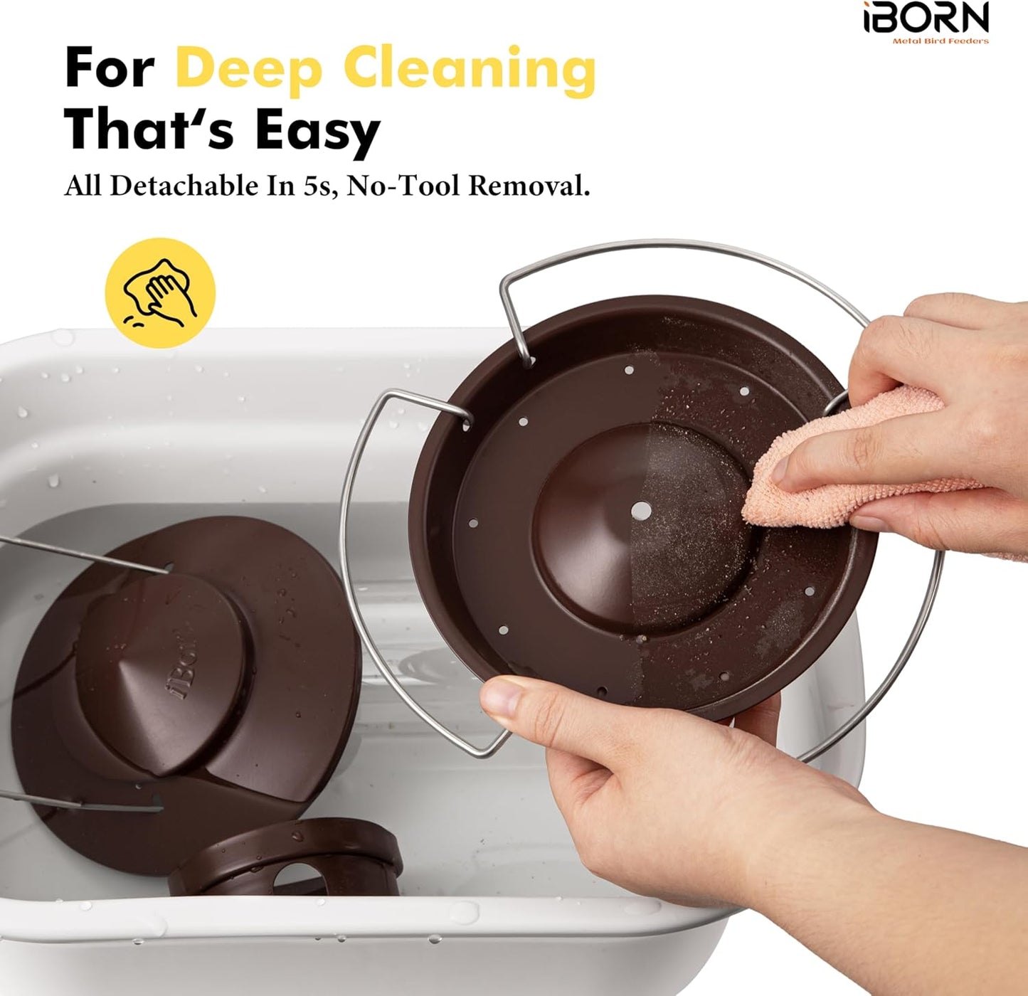 iBorn Bird Feeder Metal Squirrel Chew-Proof Bird Feeders for Outdoors Hanging for Cardinal Outside, Holds 1.5LB Seed with 3 Perchs, Bronze (Seed is not Included)