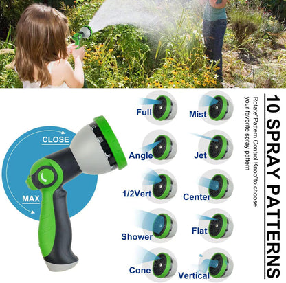 Metal Garden Hose 150Ft Stainless Steel Water Hose Heavy Duty with 10 Way Nozzle-Flexible Lightweight Durable No Kink & Tangle，Strong 3/4’’ Solid Metal Fitting Shut-Off Valve for Outdoor Yard