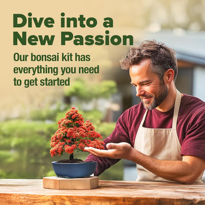 HOME GROWN 𝗨𝗦𝗔 Bonsai Tree Kit – 6 Heirloom Varieties with Unique Pots – DIY Bonsai Starter Kit for Adults & Beginners – Christmas Gift for Men Women Gardeners Plant Lovers – Indoor Growing Kit