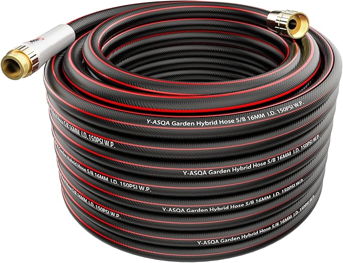 Garden Hose 75 Ft X 5/8 In. Heavy Duty Rubber Hose With Standard 3/4 Fittings Lead-in, Lightweight, Durable, Kink Free, Imitation Puncture Hose For All-weather Garden, Lawn Watering & Water Hos