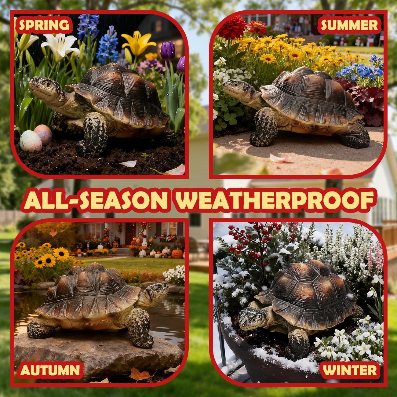 Sunthus Turtle Tortoise Sculptures Garden Statues Yard Art Resin Decorations Outdoor Garden Décor