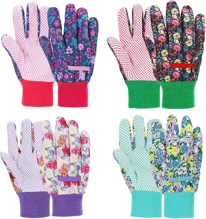 JUMPHIGH Garden Gloves for Women, Floral Gardening Gloves Ladies Soft Breathable Yard Work Glove Light Working Gloves