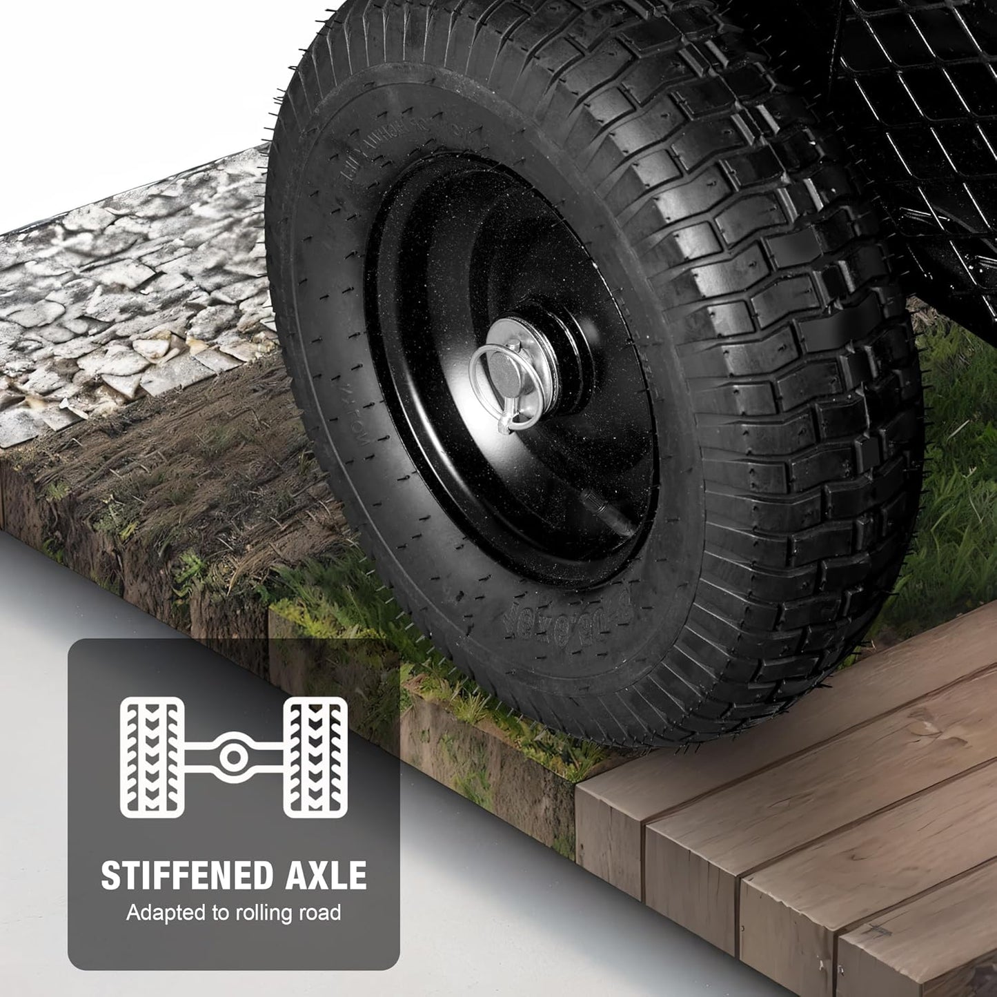 BIG RED Heavy Duty ATV Trailer Steel Dump Cart: Yard Garden Trailer for Lawn Mower, Tractor, Garden Waste - 1,500lbs, 15 cu.ft Capacity