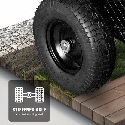 BIG RED Heavy Duty ATV Trailer Steel Dump Cart: Yard Garden Trailer for Lawn Mower, Tractor, Garden Waste - 1,500lbs, 15 cu.ft Capacity