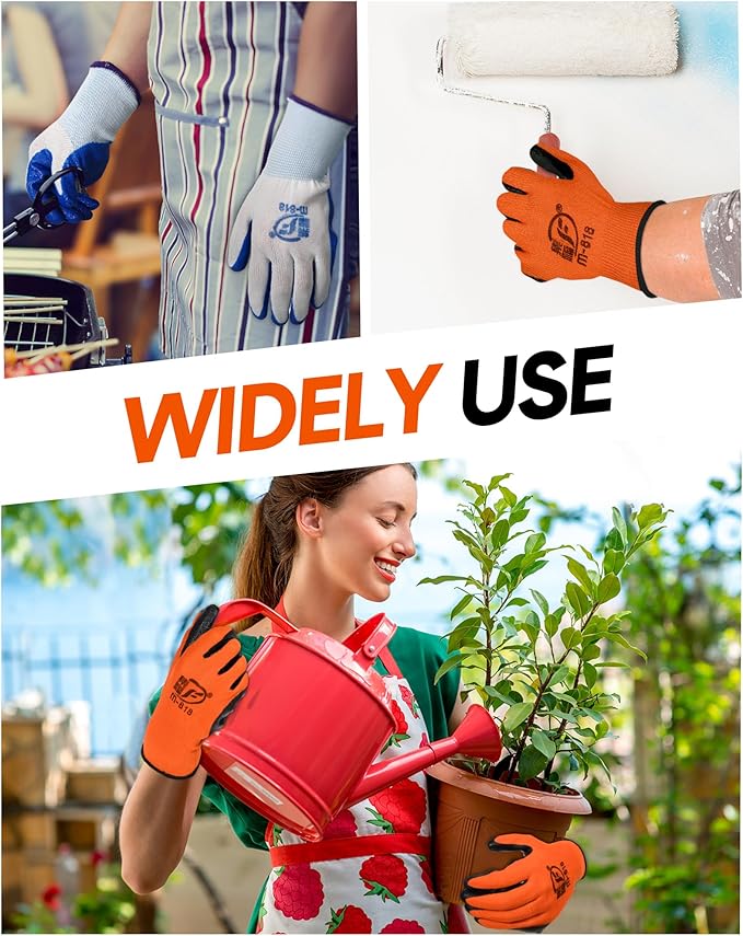 Honeydak 36 Pairs Gardening Gloves for Men Women Breathable Rubber Coated Garden Gloves