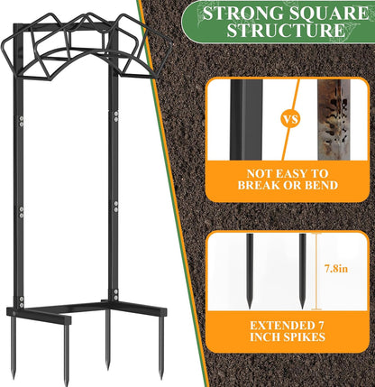 Super Stable Garden Hose Holder, Detachable Water Hose Holders Stand Holds 160-Feet Freestanding Hose Storage Hanger Rack for Outside Yard Lawn Farm (Black)
