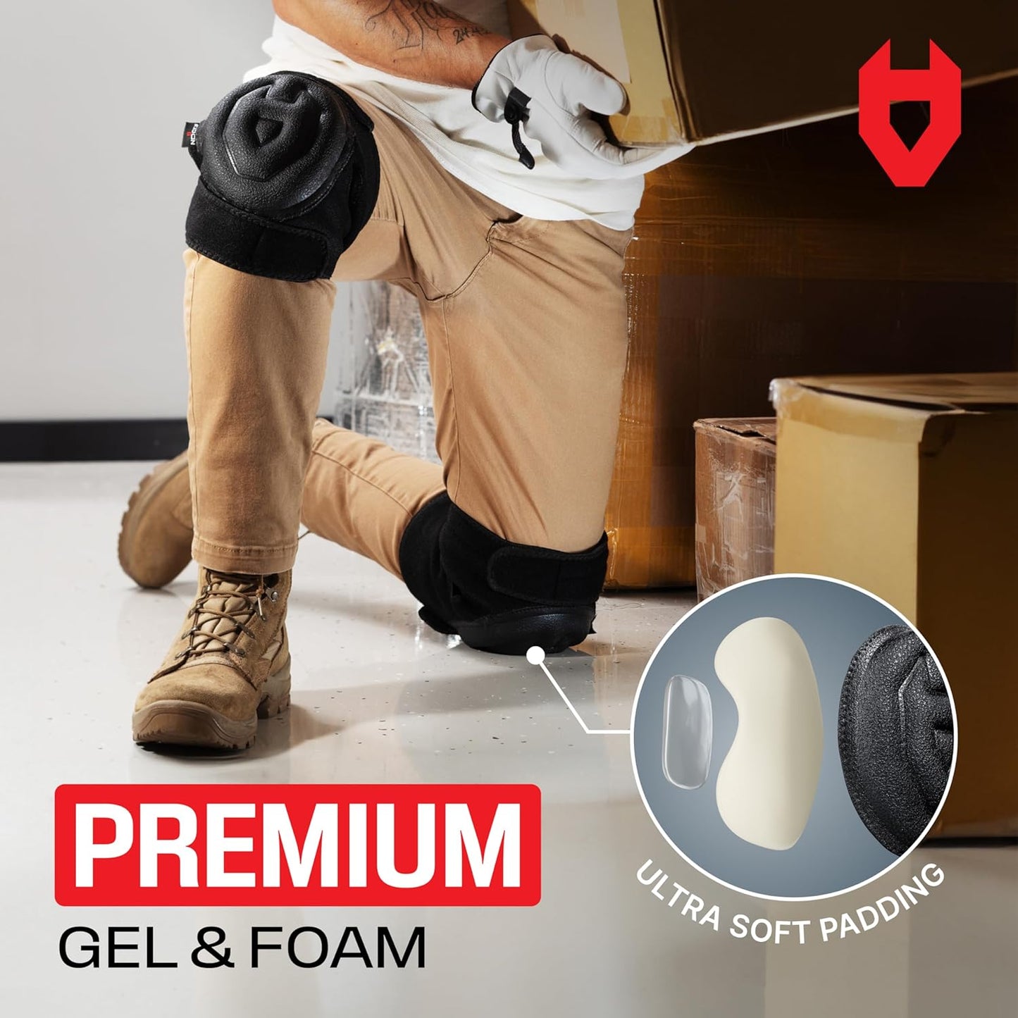 NoCry Gel Knee Pads for Men and Women with Soft Foam Cushion — Waterproof Anti-Slip Cap and Easy to Use, Adjustable Non-Slip Straps — Durable, Lightweight Design — Perfect for Gardening Work