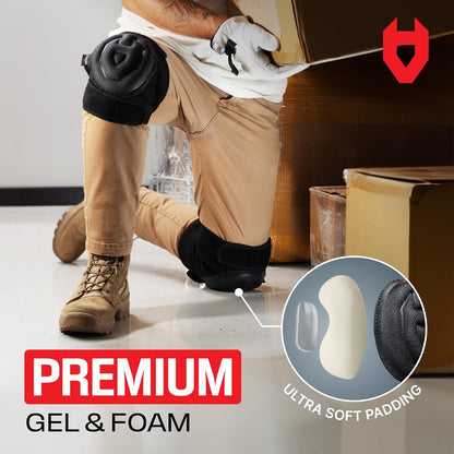 NoCry Gel Knee Pads for Men and Women with Soft Foam Cushion — Waterproof Anti-Slip Cap and Easy to Use, Adjustable Non-Slip Straps — Durable, Lightweight Design — Perfect for Gardening Work