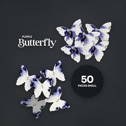 Butterfly Seed Paper – 50pcs Small Purple Plantable Wildflower, Writable & Plantable Gift for Moms, Plant Lover, & Teachers, Ideal for Weddings, Baby Shower, Memorial, & Celebrations