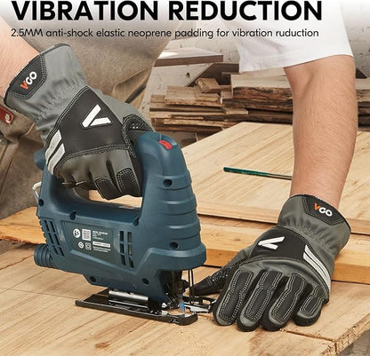 Vgo... Work Gloves for Men,Leather Safety Work Gloves,Scratch protection,Thornproof,Touchscreen(CA7777/CA7780/GA7776/PA7775)