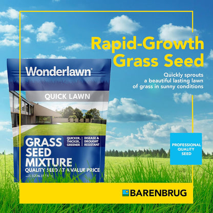 Barenbrug Wonderlawn Quicklawn Grass Seed Mix for Lawn Care and Landscaping, 10 lbs. Bag