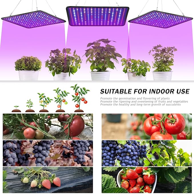 Grow Light for Indoor Plants - SERWING 200W LED Grow Light Full Spectrum, Plant Growing Lamp for Indoor Cultivation, Greenhouse, Grow Tent, Hydroponics (Full Spectrum)