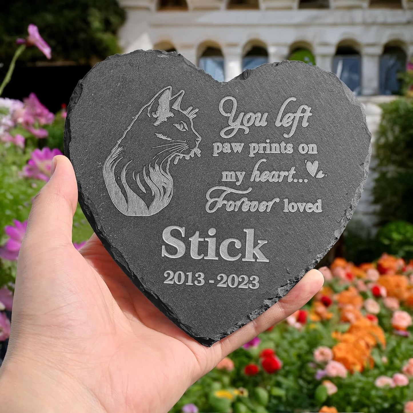 Cat Statue, Cat Memorial Stone, Cat Memorial Plaque, Personalized Cat Memorial, Loving Memory for Cat