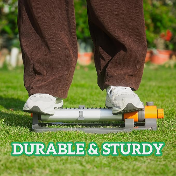 LINEX Oscillating Water Sprinklers for Yard, Garden and Lawn Sprinkler for Large Outdoor Area with Adjustable Spray