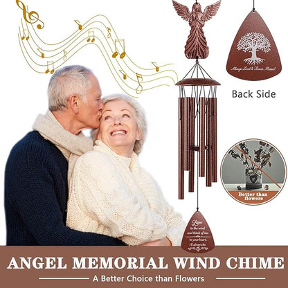 Angel Memorial Wind Chime, Memorial Sympathy Gifts for Loss of Love One, Bereavement Condolence Remembrance Gift for Loss of Mom Dad