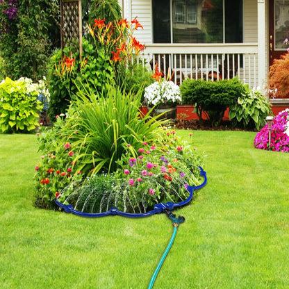 ZZM 360°Tree Water System Tree Watering Ring Circle Sprinkler and Irrigation System Targeted Water with Y Hose Splitter for New Tree Outdoor Plants Raised Garden Beds Shrubs (Large)