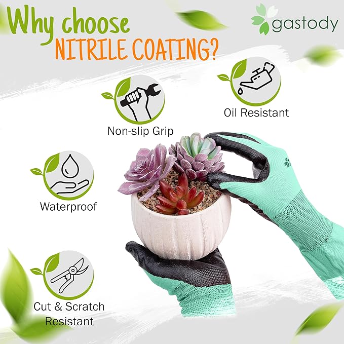 Gastody™ Long Sleeve Gardening Gloves Women and Men - Long Cuff Garden Gloves, Multipurpose Heavy Duty Outdoor and Indoor