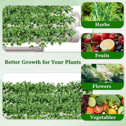 Hydroponic Grow Kit, 3 Layer 90 Plant Sites 10 Food-Grade PVC-U Pipes Hydroponics Planting System with Water Pump, Pump Timer, Nest Basket and Sponge for Leafy Vegetables