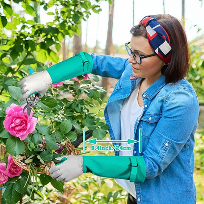 Long-Gardening-Gloves for Women/Men - Thorn Proof Rose Pruning Gloves Heavy Duty Gauntlet-S