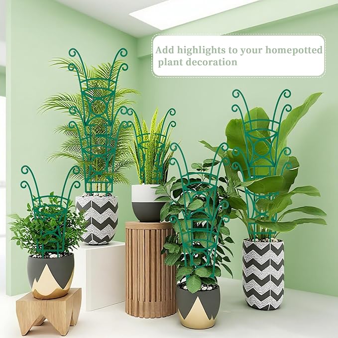 4 Pack Stackable Plant Trellis for Climbing Plants, Indoor/Outdoor Garden Trellis, Plant Support for Vine Ivy Hoya & Houseplants Flower