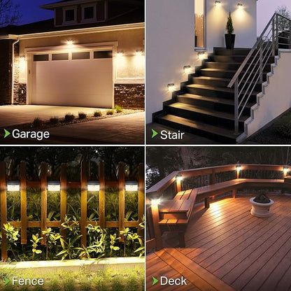 [16 Packs] Solar Motion Lights Outdoor, Ultra Bright Solar Fence Lights with Motion Sensor, IP65 Waterproof Security Light 3 Modes, 270° Lighting Angle, Wall Lights for Deck Patio Fence Garage Door